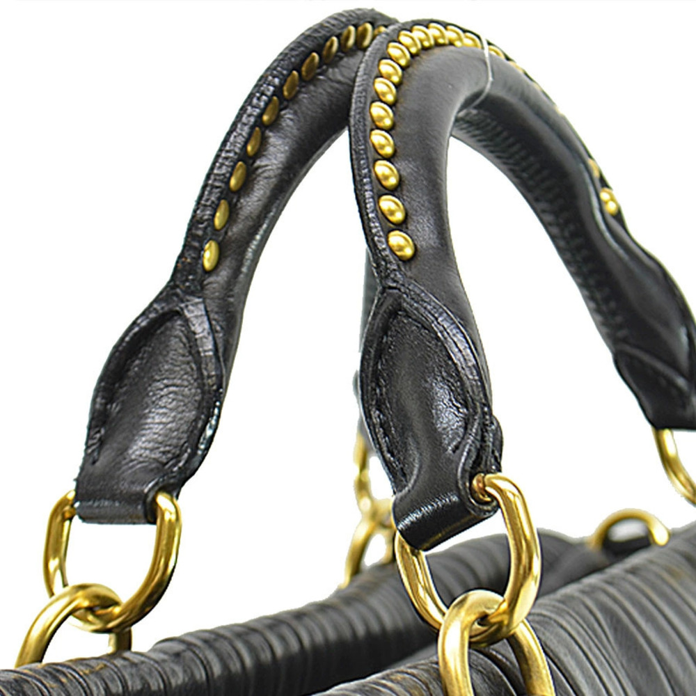 Miu Miu Shoulder Leather 2way Black Bag Alloy - Picture 4 of 5